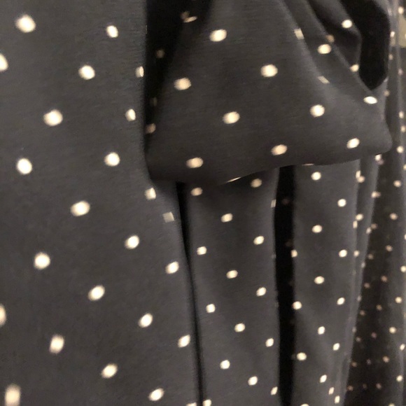 Navy Polka Dot Sheer Sleeveless Blouse - Picture 4 of 5